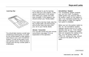 Honda-Prelude-V-5-owners-manual page 72 min