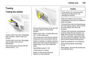 Opel-Zafira-B-owners-manual page 189 min