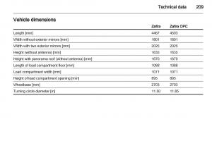 Opel-Zafira-B-owners-manual page 209 min