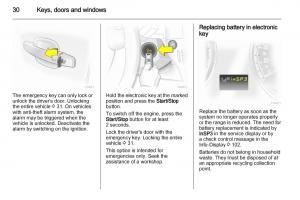 Opel-Zafira-B-owners-manual page 30 min