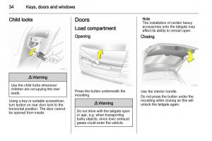 Opel-Zafira-B-owners-manual page 34 min