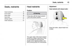 Opel-Zafira-B-owners-manual page 43 min