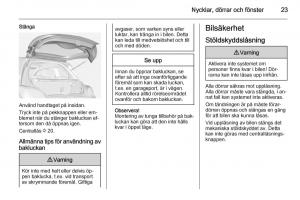Opel-Adam-instruktionsbok page 25 min