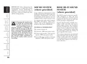Lancia-Ypsilon-owners-manual page 85 min