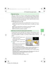 Lexus-CT200h-owners-manual page 213 min