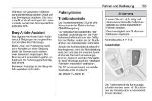 Opel-Zafira-C-Tourer-Handbuch page 187 min