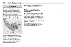 Opel-Zafira-C-Tourer-Bilens-instruktionsbog page 222 min